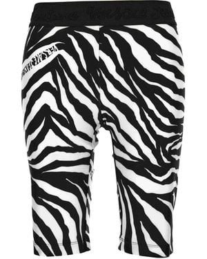 Versace Jeans Couture Zebra-Print Shorts - Black