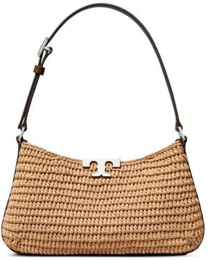Tory Burch Eleanor Raffia Slim Shoulder Bag - Metallic
