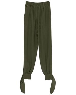 N°21 Drawstring Tie-Cuff Pants - Green