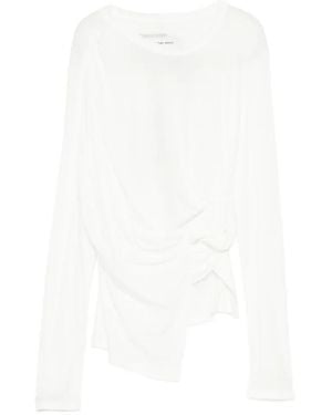 Feng Chen Wang T-Shirt À Manches Longues Et Détail Noué - White