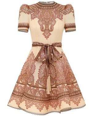 Zimmermann Ascent Picnic Paisley-Print Mini Dress - Natural