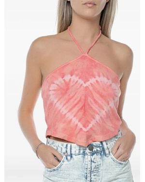 One Teaspoon Heart Tie-Dye Top - Pink