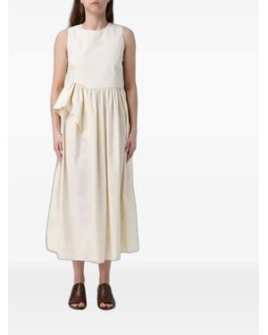 MEIMEIJ Midi Ruffled Tie-Back Dress - White