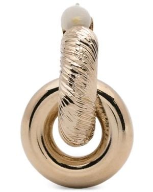 N°21 Textured-Effect Earrings - Metallic