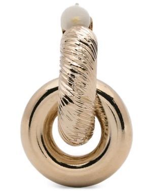 N°21 Textured-Effect Earrings - Metallic