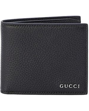Gucci Logo-Plaque Leather Wallet - Black