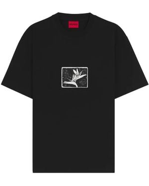 HUGO Graphic-Print T-Shirt - Black