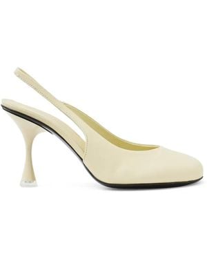 MORSICA Round-Toe Slingback Court Shoes - White