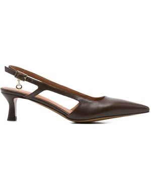 Maje Pointed-Toe Slingback Court Shoes - Brown