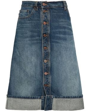Victoria Beckham ブルー プラケット デニム ミディアムスカート