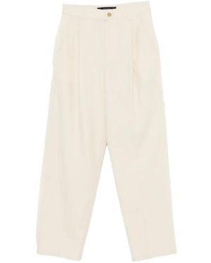 Department 5 Gladys Pleated Frayed-Edge Pants - White