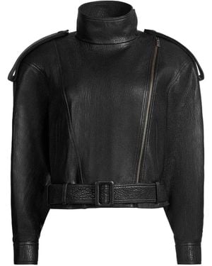 DUCIE Serpa Grained-Leather Jacket - Black