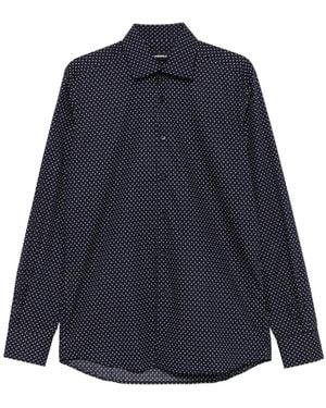 KARL LAGERFELD Polka-Dot Cotton Shirt - Blue