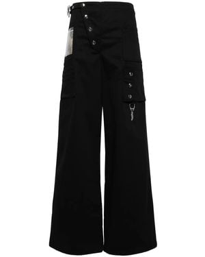 Chopova Lowena High-Waisted Wide-Leg Pants - Black