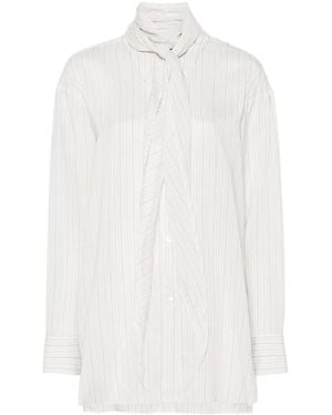 Dorothee Schumacher Scarf-Detail Striped Blouse - White