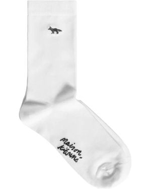Maison Kitsuné Profile Fox Socks - White