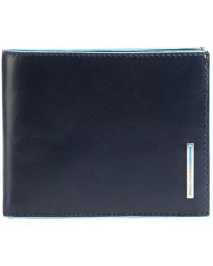 Piquadro Contrast-Trim Bi-Fold Wallet - Blue