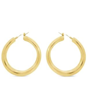 Lisa Nik 18K Round Hoop Earrings - Metallic