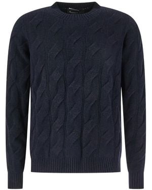 AROVESCIO Pull En Maille Torsadée - Blue