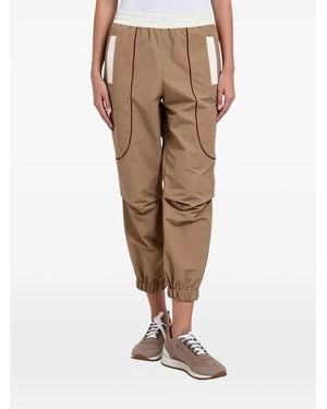 Brunello Cucinelli Contrast-Piping Track Trousers - Natural