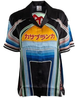 CASABLANCA Graphic-Print Shirt - Black