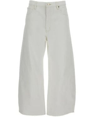 FRAME The Bow Crop Wide-Leg Jeans - White