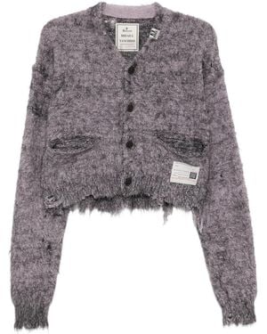 Maison Mihara Yasuhiro Cardigan mit ungesäumten Kanten - Grau