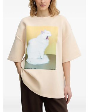 Munthe Cat-Print T-Shirt - Natural