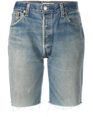 RE/DONE Knee Length Denim Shorts - Blue