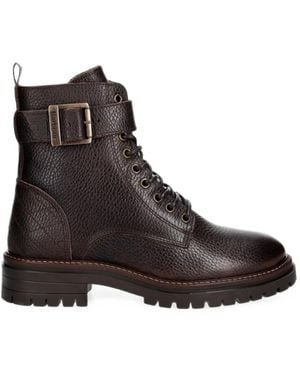 Barbour Heidi Commando Buckle-Strap Lace-Up Boots - Brown
