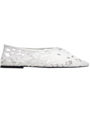 VANDA NOVAK Jasmine Lace-Design Ballerina Flats - White