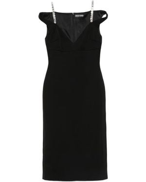 David Koma Crystal-Embellished Midi Dress - Black