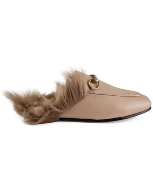 Gucci Princetown Horsebit Mules - Natural