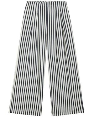 B+ AB Striped Wide-Leg Trousers - White