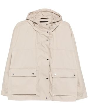 Moorer Maryana Hooded Pocket Jacket - Natural