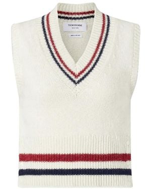 Thom Browne V-Neck Vest - Grey