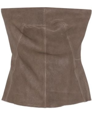 Rick Owens Bustier Leather Top - Brown