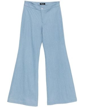 BLAKLACE Button Flared Trousers - Blue