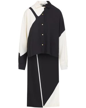 Alberta Ferretti Colour-Block Shirt - Black