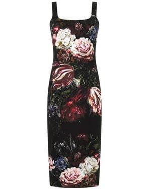 Roberto Cavalli Midi-Jurk Met Bloemenprint - Wit