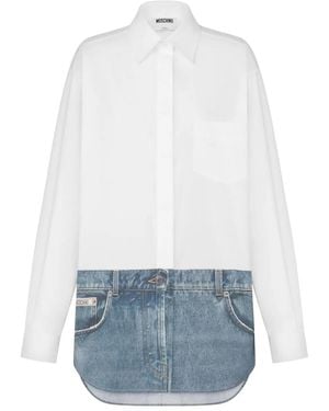 Moschino Layered-Design Long-Sleeve Shirt - White