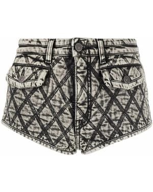 DIESEL Diamond-Quilted Hot-Pants - Black