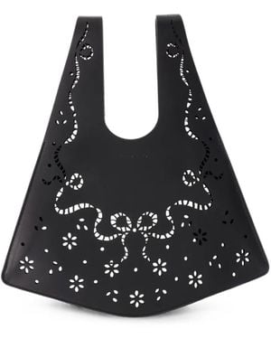 Simone Rocha Mini Lasercut Shopper Tote Bag - Black