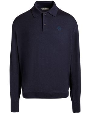 Bally Embroidered-Logo Polo Shirt - Blue