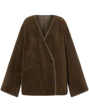 Philosophy Di Lorenzo Serafini Double-Breasted Shearling Coat - Brown