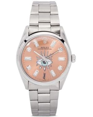 Jacquie Aiche Montre Oyster Perpetual Evil Eye 33 Mm Personnalisée - Blanc