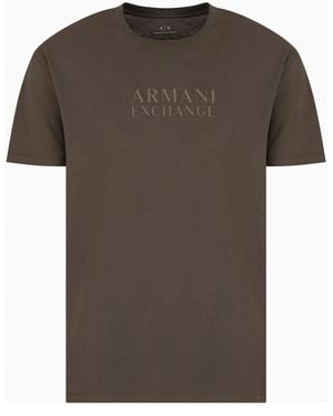 ARMANI EXCHANGE Logo-Print T-Shirt - Brown