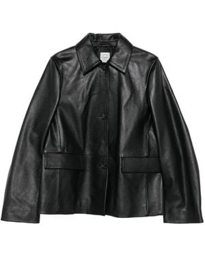 TOTEME Grained Leather Jacket Petite - Black