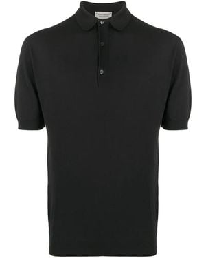 John Smedley Adrian Short-Sleeve Cotton Polo Shirt - Black