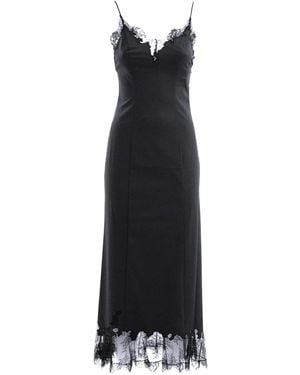 STAUD Lace Trim Maxi Dress - Black